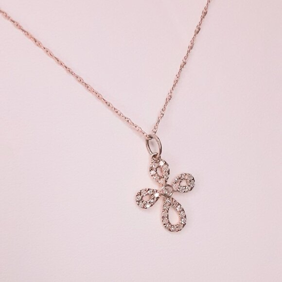 NEW 14kt Rose Gold and Diamond Cross Necklace - Picture 11 of 11